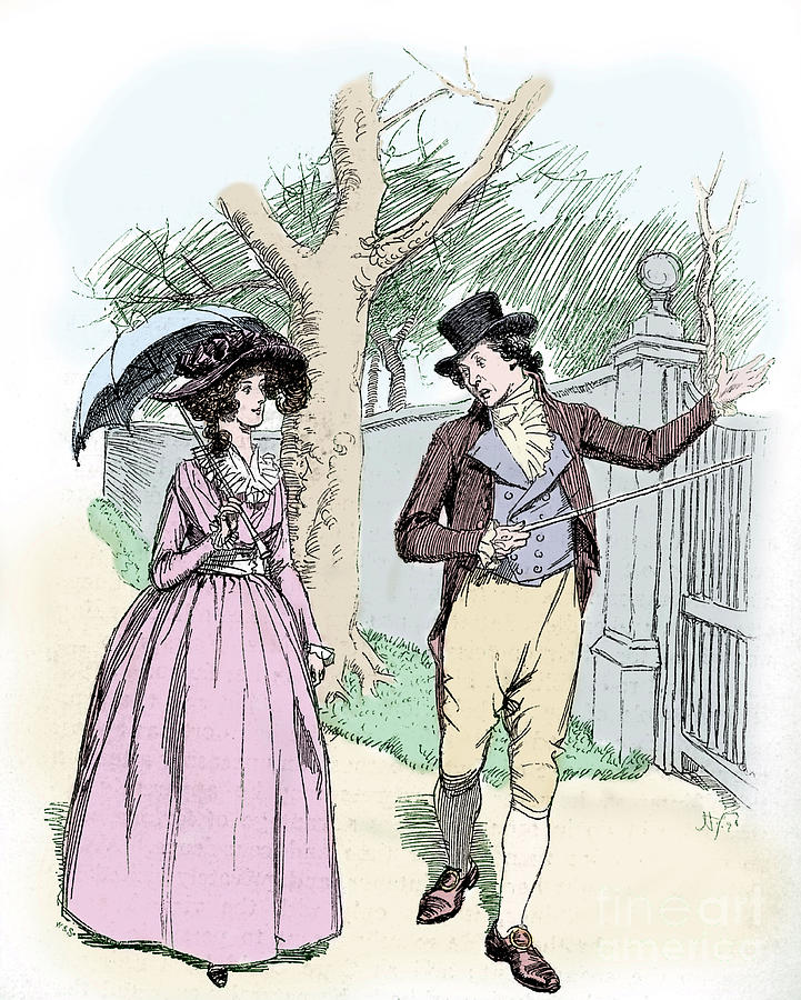Scene from Sense and Sensibility by Jane Austen by Hugh Thomson